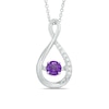 Thumbnail Image 0 of 4.5mm Amethyst and Lab-Created White Sapphire Infinity Pendant in Sterling Silver