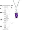 Thumbnail Image 2 of Oval Amethyst and Lab-Created White Sapphire Tri-Sides Pendant and Ring Set in Sterling Silver - Size 7