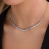 Thumbnail Image 1 of Textured Mini Disc Choker Necklace in Sterling Silver - 16"