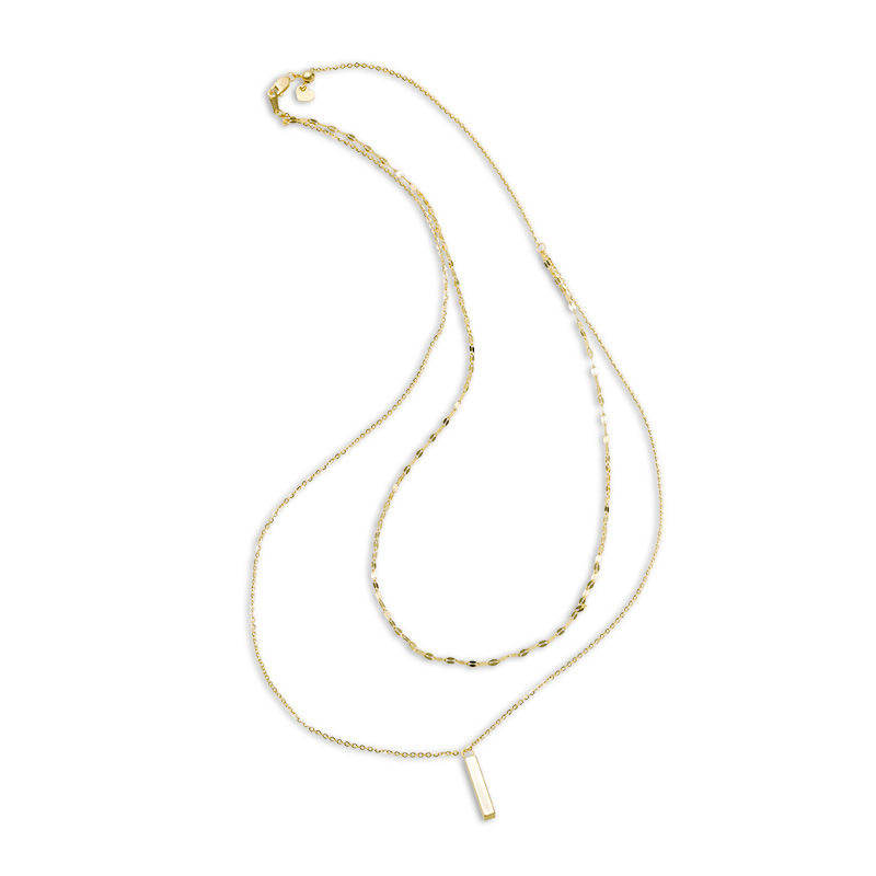 Made in Italy Double Strand Choker Necklace in 14K Gold - 16"
