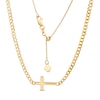 Thumbnail Image 0 of Sideways Cross Curb Chain Choker Necklace in 14K Gold - 17"