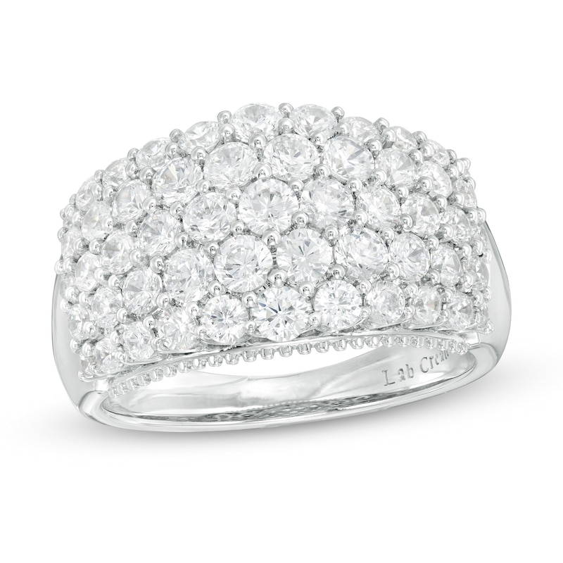 2 CT. T.W. Certified Lab-Created Diamond Multi-Row Ring in 14K White Gold (F/SI2)