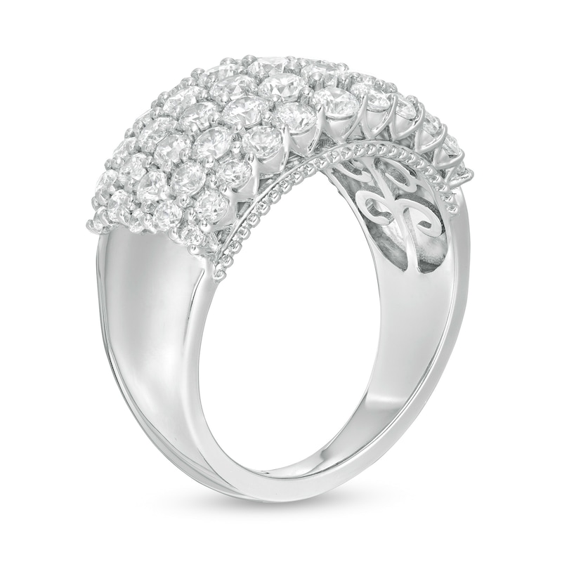 2 CT. T.W. Certified Lab-Created Diamond Multi-Row Ring in 14K White Gold (F/SI2)