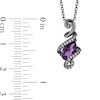 Thumbnail Image 2 of Enchanted Disney Villains Ursula Amethyst and 1/10 CT. T.W. Diamond Pendant in Sterling Silver with Black Rhodium - 19"