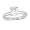 Thumbnail Image 0 of 1-1/2 CT. Certified Oval Lab-Created Diamond Solitaire Engagement Ring in 14K White Gold (F/VS2)