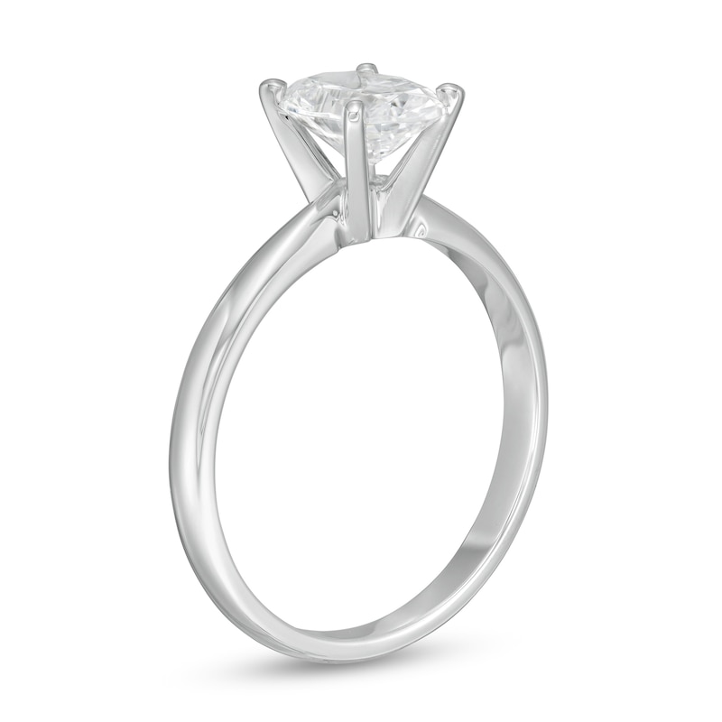 1-1/2 CT. Certified Oval Lab-Created Diamond Solitaire Engagement Ring in 14K White Gold (F/VS2)