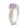 Thumbnail Image 1 of Enchanted Disney Rapunzel Oval Amethyst and 1/6 CT. T.W. Diamond Ring in Sterling Silver and 10K Rose Gold