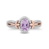 Thumbnail Image 3 of Enchanted Disney Rapunzel Oval Amethyst and 1/6 CT. T.W. Diamond Ring in Sterling Silver and 10K Rose Gold