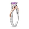 Thumbnail Image 1 of Enchanted Disney Rapunzel Oval Amethyst and 1/10 CT. T.W. Diamond Promise Ring in Sterling Silver and 10K Rose Gold
