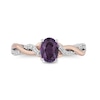 Thumbnail Image 3 of Enchanted Disney Rapunzel Oval Amethyst and 1/10 CT. T.W. Diamond Promise Ring in Sterling Silver and 10K Rose Gold