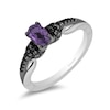 Thumbnail Image 0 of Enchanted Disney Villains Ursula Amethyst and 1/4 CT. T.W. Black Diamond Promise Ring in Sterling Silver