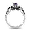 Thumbnail Image 2 of Enchanted Disney Villains Ursula Amethyst and 1/4 CT. T.W. Black Diamond Promise Ring in Sterling Silver