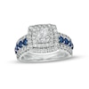 Thumbnail Image 0 of TRUE Lab-Created Diamonds by Vera Wang Love 2 CT. T.W. Engagement Ring with Blue Sapphires in 14K White Gold (F/VS2)