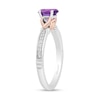 Thumbnail Image 1 of Enchanted Disney Ariel Oval Amethyst and 1/10 CT. T.W. Diamond Ring in Sterling Silver and 10K Rose Gold Plate
