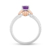 Thumbnail Image 2 of Enchanted Disney Ariel Oval Amethyst and 1/10 CT. T.W. Diamond Ring in Sterling Silver and 10K Rose Gold Plate