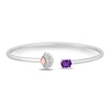 Thumbnail Image 1 of Enchanted Disney Ariel Oval Amethyst and 1/10 CT. T.W. Diamond Open Bangle in Sterling Silver and 10K Rose Gold