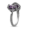 Thumbnail Image 1 of Enchanted Disney Villains Ursula Oval Amethyst and 1/10 CT. T.W. Diamond Ring in Sterling Silver with Black Rhodium