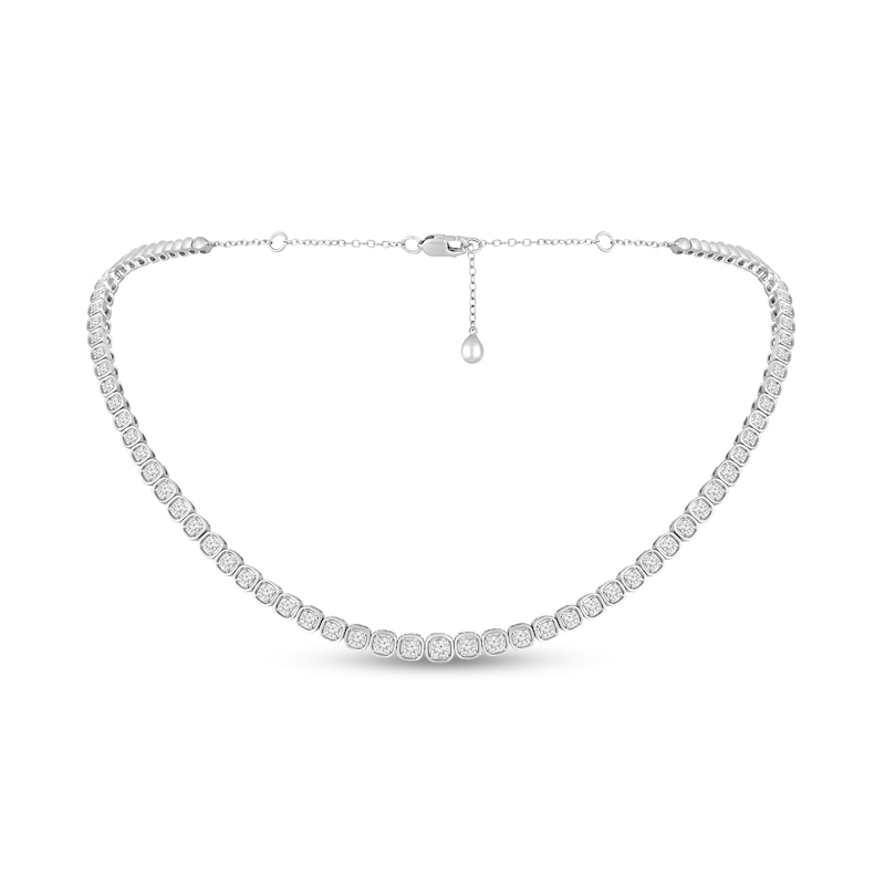2 CT. T.W. Diamond Tennis Choker Necklace in 10K White Gold - 16"