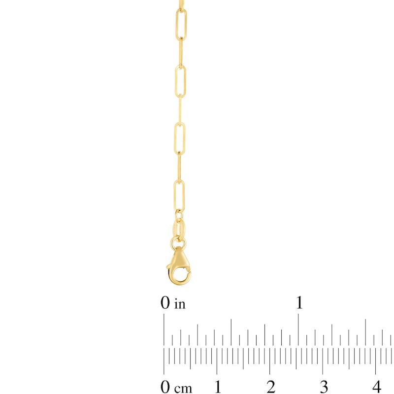 2.1mm Paper Clip Chain Choker Necklace in Hollow 14K Gold - 16"