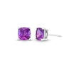 Thumbnail Image 0 of 7.0mm Faceted Cushion-Cut Amethyst Stud Earrings in Sterling Silver