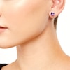 Thumbnail Image 1 of 7.0mm Faceted Cushion-Cut Amethyst Stud Earrings in Sterling Silver