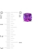 Thumbnail Image 2 of 7.0mm Faceted Cushion-Cut Amethyst Stud Earrings in Sterling Silver