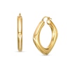 Thumbnail Image 0 of 35.6mm Sculpted Hollow 14K Gold Hoop Earrings