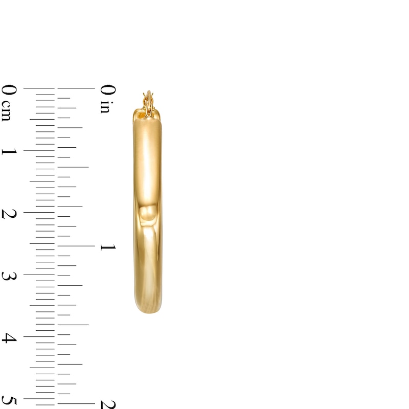 35.6mm Sculpted Hollow 14K Gold Hoop Earrings