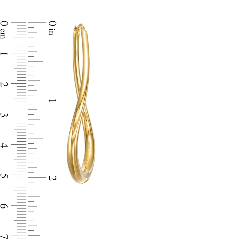 58.0mm Sculpted Hollow 14K Gold Hoop Earrings