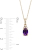 Thumbnail Image 2 of Oval Amethyst and 1/15 CT. T.W. Diamond Pendant in 10K Gold
