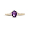 Thumbnail Image 3 of Oval Amethyst and 1/10 CT. T.W. Diamond Ring in 10K Gold