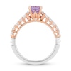 Thumbnail Image 2 of Enchanted Disney Rapunzel Oval Light Purple Amethyst and 3/8 CT. T.W. Diamond Engagement Ring in 14K Two-Tone Gold