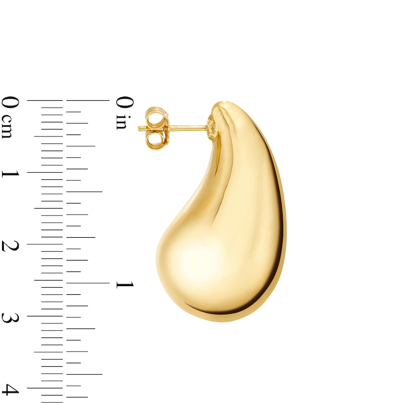 Sculpted Droplet Hoop Earrings in Hollow 14K Gold