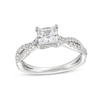 Thumbnail Image 0 of 1-3/8 CT. T.W. Certified Princess-Cut Lab-Created Diamond Twist Shank Engagement Ring in 14K White Gold (I/SI2)
