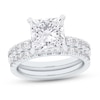 Thumbnail Image 0 of 4-1/3 CT. T.W. Princess-Cut Certified Lab-Created Diamond Bridal Set in 14K White Gold (F/VS2)