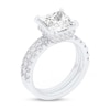 Thumbnail Image 1 of 4-1/3 CT. T.W. Princess-Cut Certified Lab-Created Diamond Bridal Set in 14K White Gold (F/VS2)