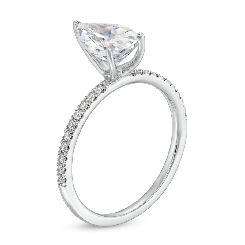 1-5/8 CT. T.W. Certified Pear-Shaped Lab-Created Diamond Engagement Ring in 14K White Gold (F/VS2)