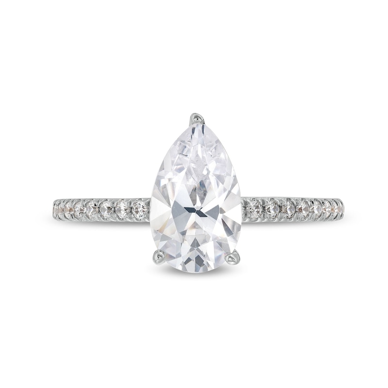 1-5/8 CT. T.W. Certified Pear-Shaped Lab-Created Diamond Engagement Ring in 14K White Gold (F/VS2)