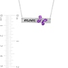 Thumbnail Image 1 of Pear-Shaped Amethyst and Diamond Accent "mom" Butterfly Bar Necklace in Sterling Silver