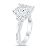 Thumbnail Image 1 of 6 CT. T.W. Princess-Cut and Half-Moon Certified Lab-Created Diamond Twist Engagement Ring in 14K White Gold (F/VS2)