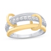 Thumbnail Image 0 of 1/3 CT. T.W. Certified Lab-Created Diamond Ring-Around Ring in Sterling Silver and 10K Gold Plate (I/SI2)