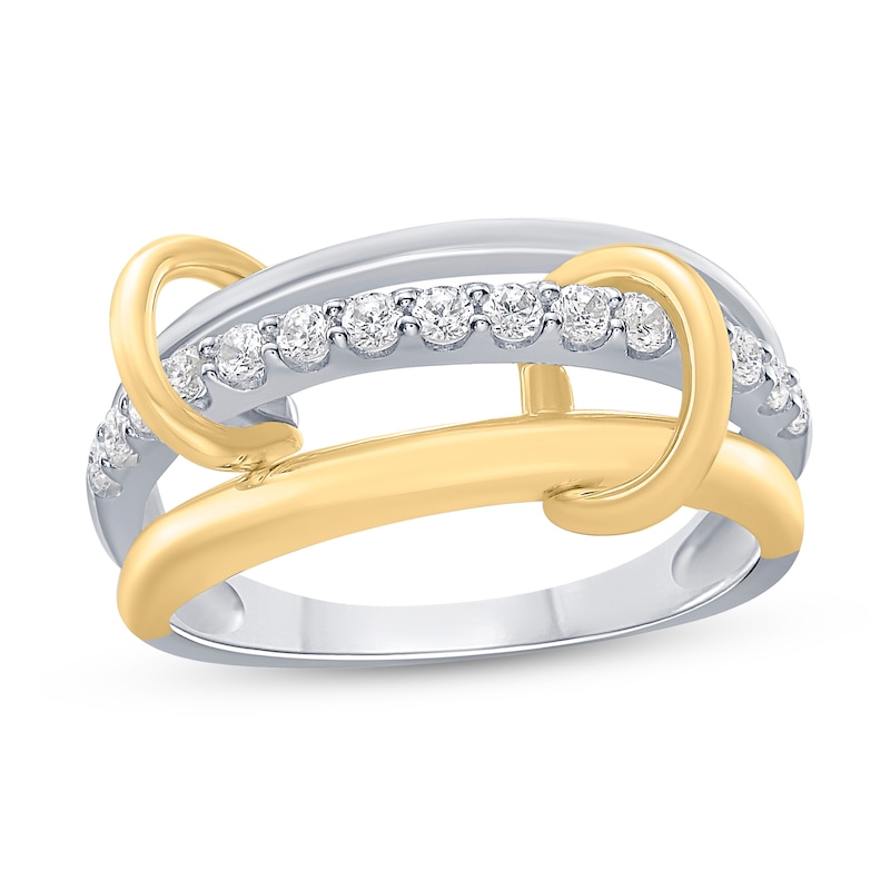 1/3 CT. T.W. Certified Lab-Created Diamond Ring-Around Ring in Sterling Silver and 10K Gold Plate (I/SI2)