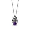 Thumbnail Image 0 of Enchanted Disney Villains Ursula Pear-Shaped Amethyst and 1/8 CT. T.W. Diamond Coral Pendant in Sterling Silver - 19”
