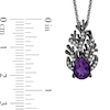 Thumbnail Image 2 of Enchanted Disney Villains Ursula Pear-Shaped Amethyst and 1/8 CT. T.W. Diamond Coral Pendant in Sterling Silver - 19”