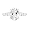 Thumbnail Image 2 of 3-3/4 CT. T.W. Oval Certified Lab-Created Diamond Graduated Shank Engagement Ring in 14K White Gold (I/SI2)