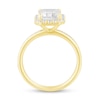 Thumbnail Image 2 of 3-1/2 CT. T.W. Emerald-Cut Certified Lab-Created Diamond Frame Vintage-Style Engagement Ring in 14K Gold (F/VS2)