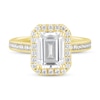 Thumbnail Image 3 of 3-1/2 CT. T.W. Emerald-Cut Certified Lab-Created Diamond Frame Vintage-Style Engagement Ring in 14K Gold (F/VS2)