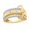 Thumbnail Image 0 of 1/2 CT. T.W. Certified Lab-Created Diamond Buckle Ring in Sterling Silver and 10K Gold Plate (I/SI2)