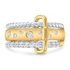 Thumbnail Image 2 of 1/2 CT. T.W. Certified Lab-Created Diamond Buckle Ring in Sterling Silver and 10K Gold Plate (I/SI2)