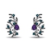 Thumbnail Image 0 of Enchanted Disney Villains Ursula Amethyst, Blue Topaz and 1/10 CT. T.W. Diamond Coral Stud Earrings in Sterling Silver